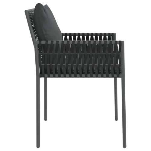 Vrtne stolice s jastucima 6 kom crne 54x61x83 cm od poliratana - Crna 6 Cijena