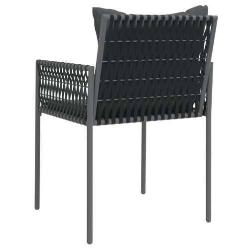 Vrtne stolice s jastucima 6 kom crne 54x61x83 cm od poliratana - Crna 6 Cijena