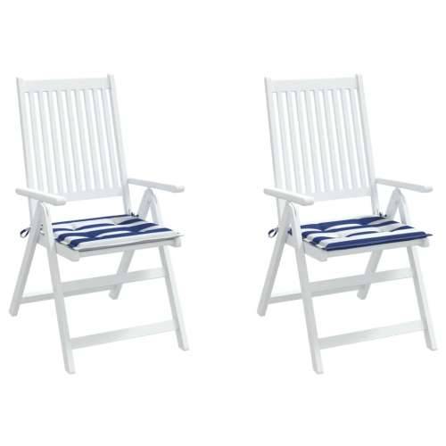 Jastuci za vrtne stolice 2 kom plavo-bijeli 50x50x3 cm tkanina Cijena