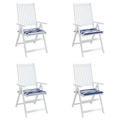 Jastuci za vrtne stolice 4 kom plavo-bijeli 50x50x3 cm tkanina Cijena