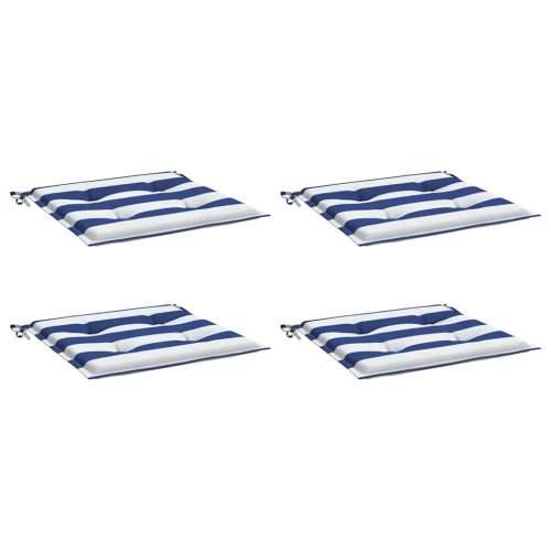 Jastuci za vrtne stolice 4 kom plavo-bijeli 50x50x4 cm tkanina - Plava i bijela 50 x 50 x 3 cm 4 Cijena