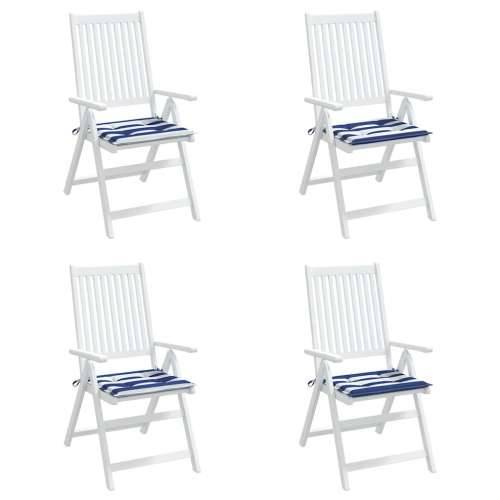 Jastuci za vrtne stolice 4 kom plavo-bijeli 50x50x4 cm tkanina - Plava i bijela 50 x 50 x 3 cm 4 Cijena