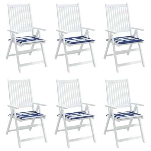 Jastuci za vrtne stolice 6 kom plavo-bijeli 50x50x3 cm tkanina Cijena