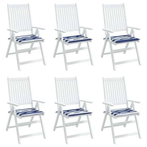 Jastuci za vrtne stolice 6 kom plavo-bijeli 50x50x4 cm tkanina - Plava i bijela 50 x 50 x 3 cm 6 Cijena