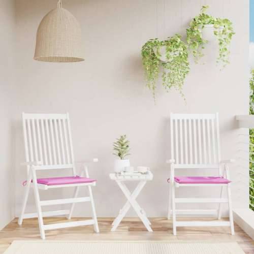 Jastuci za vrtne stolice 2 kom ružičasti 50x50x3 cm od tkanine