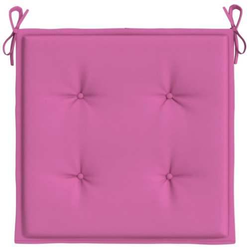 Jastuci za vrtne stolice 2 kom ružičasti 50x50x3 cm od tkanine Cijena