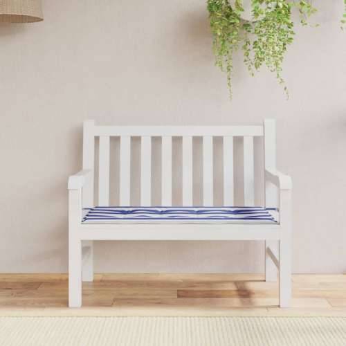 Jastuk za vrtnu klupu plavo-bijeli prugasti 100x50x3 cm tkanina