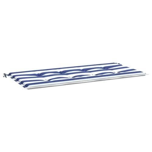 Jastuk za vrtnu klupu plavo-bijeli prugasti 100x50x4 cm tkanina - Plava i bijela 100 x 50 x 3 cm 1 Cijena