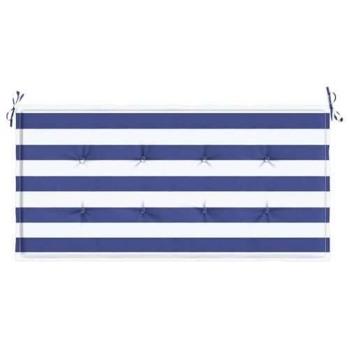 Jastuk za vrtnu klupu plavo-bijeli prugasti 100x50x4 cm tkanina - Plava i bijela 100 x 50 x 3 cm 1 Cijena