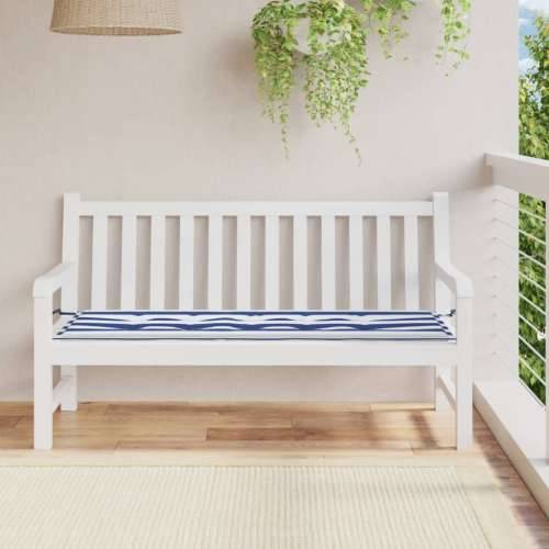 Jastuk za vrtnu klupu plavo-bijeli prugasti 150x50x3 cm tkanina