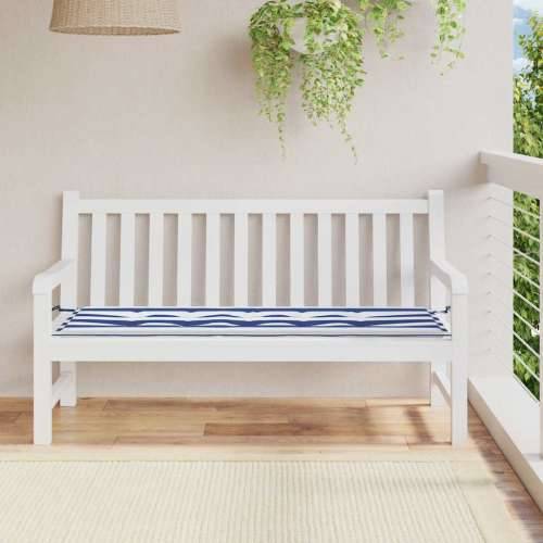 Jastuk za vrtnu klupu plavo-bijeli prugasti 150x50x4 cm tkanina - Plava i bijela 150 x 50 x 3 cm 1 Cijena
