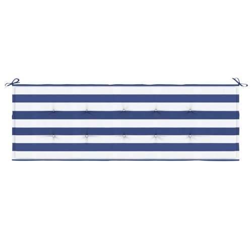 Jastuk za vrtnu klupu plavo-bijeli prugasti 150x50x4 cm tkanina - Plava i bijela 150 x 50 x 3 cm 1 Cijena