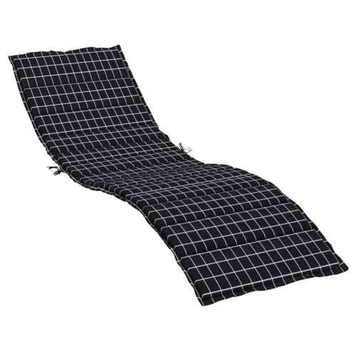 Jastuk za ležaljku za sunčanje crni karirani od tkanine Oxford Cijena