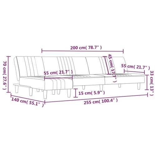 Kutna garnitura na razvlačenje tamnosiva 255x140x70 cm tkanina - Tamno siva Cijena