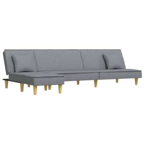 Kutna garnitura na razvlačenje svjetlosiva 255x140x70cm tkanina - Svjetlosiva Cijena