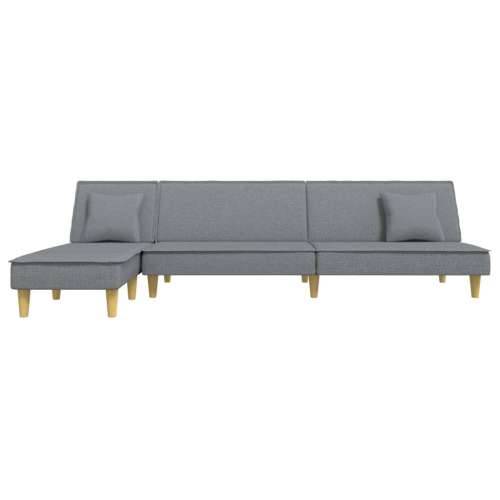 Kutna garnitura na razvlačenje svjetlosiva 255x140x70cm tkanina - Svjetlosiva Cijena