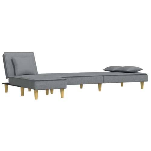 Kutna garnitura na razvlačenje svjetlosiva 255x140x70cm tkanina - Svjetlosiva Cijena