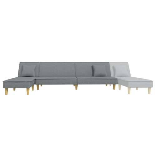 Kutna garnitura na razvlačenje svjetlosiva 255x140x70cm tkanina - Svjetlosiva Cijena