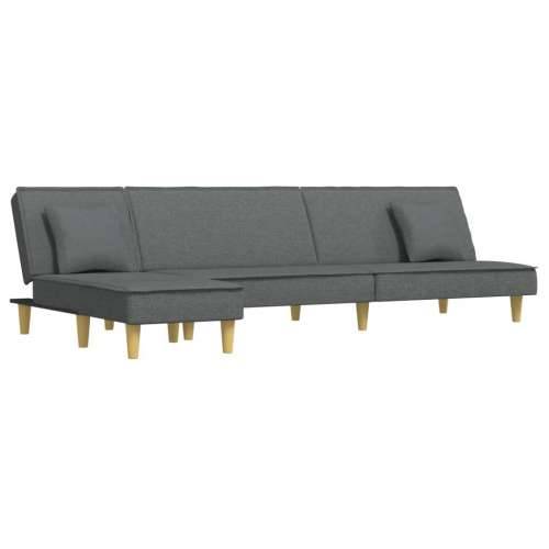 Kutna garnitura na razvlačenje tamnosiva 255x140x70 cm tkanina - Tamno siva Cijena