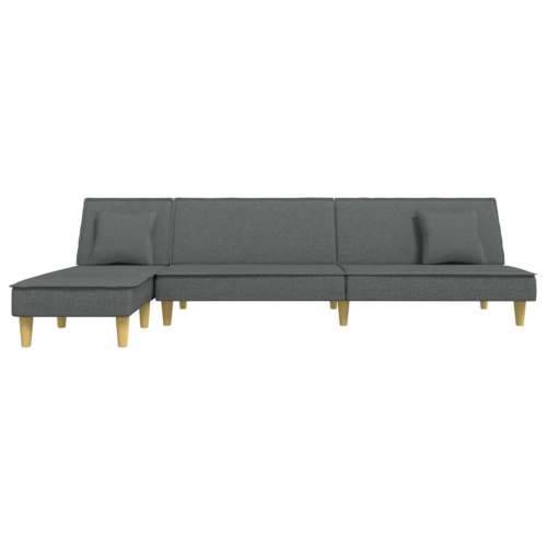 Kutna garnitura na razvlačenje tamnosiva 255x140x70 cm tkanina - Tamno siva Cijena