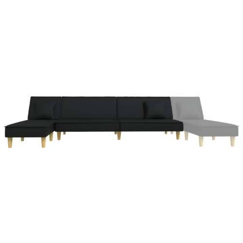 Kutna garnitura na razvlačenje crna 255x140x70 cm od tkanine - Crna Cijena