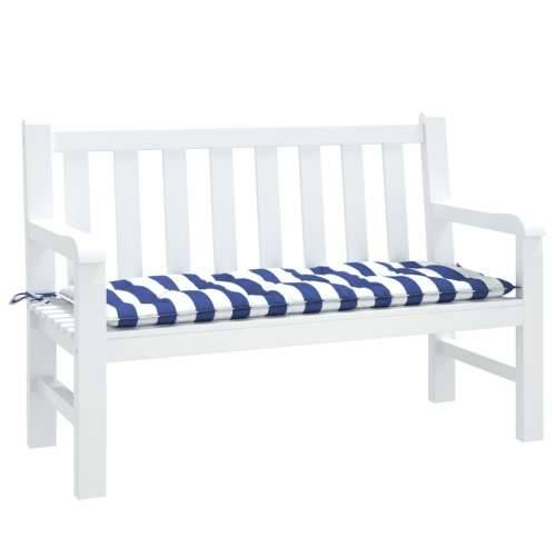 Jastuk za vrtnu klupu plavo-bijeli prugasti 120x50x7 cm tkanina Cijena