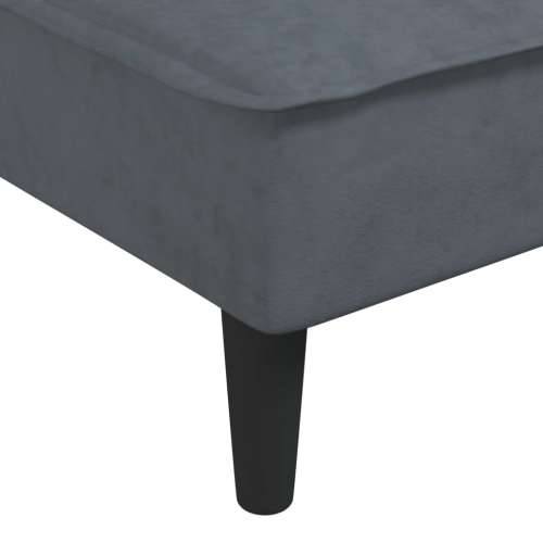 Kutna garnitura na razvlačenje tamnosiva 255x140x70 cm baršun - Tamno siva Cijena