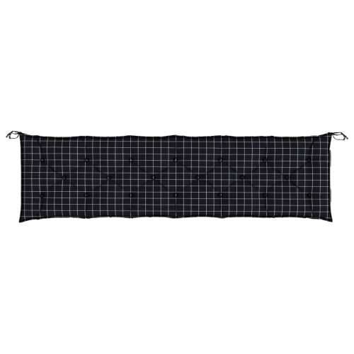 Jastuk za vrtnu klupu crni karirani 200 x 50 x 7 cm od tkanine Cijena