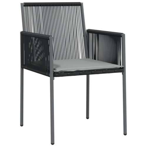 Vrtna garnitura - 5-dijelni vrtni blagovaonski set od poliratana i čelika crni - Dužina stola 140 cm 4 Cijena