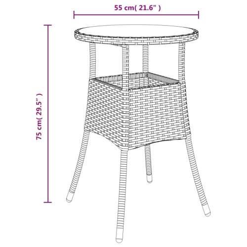 3-dijelni vrtni bistro set od poliratana s jastucima crni - Crna 2 Cijena