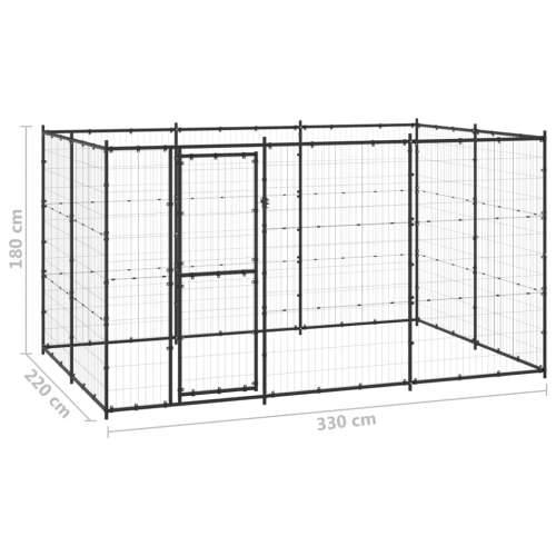 Vanjski kavez za pse čelični 7,26 m² - Crna 330 x 220 x 180 cm 1 Ne Cijena