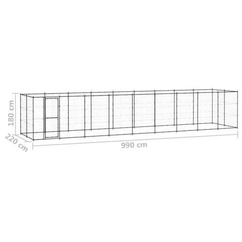 Vanjski kavez za pse čelični 21,78 m² - Crna 990 x 220 x 180 cm 1 Ne Cijena