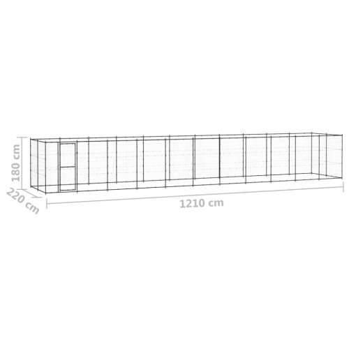Vanjski kavez za pse čelični 26,62 m² - Crna 1210 x 220 x 180 cm 1 Ne Cijena