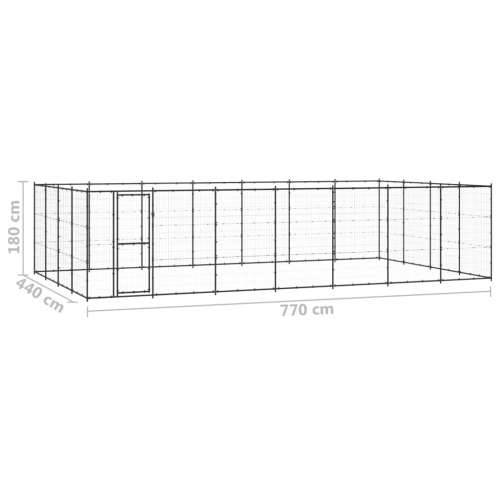 Vanjski kavez za pse čelični 33,88 m² - Crna 770 x 440 x 180 cm 1 Cijena