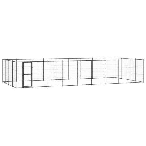 Vanjski kavez za pse čelični 43,56 m² - Crna 990 x 440 x 180 cm 1 Cijena