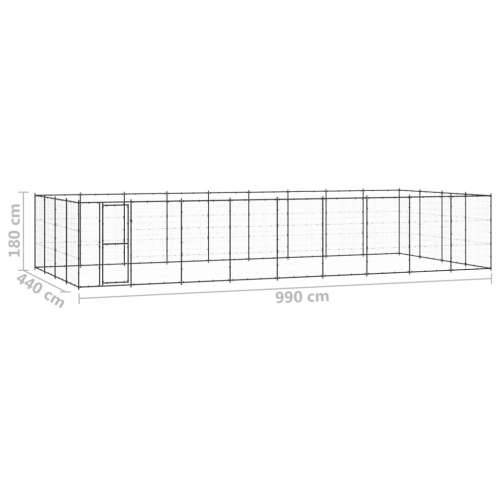 Vanjski kavez za pse čelični 43,56 m² - Crna 990 x 440 x 180 cm 1 Cijena