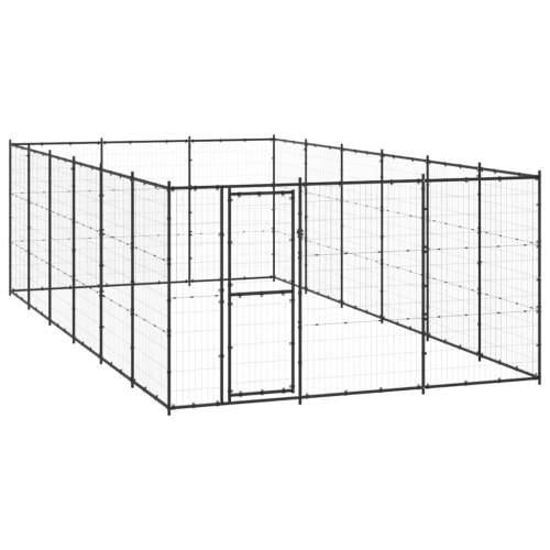 Vanjski kavez za pse čelični 21,78 m² - Crna 330 x 660 x 180 cm 1 Cijena