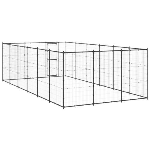 Vanjski kavez za pse čelični 21,78 m² - Crna 330 x 660 x 180 cm 1 Cijena