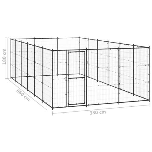 Vanjski kavez za pse čelični 21,78 m² - Crna 330 x 660 x 180 cm 1 Cijena