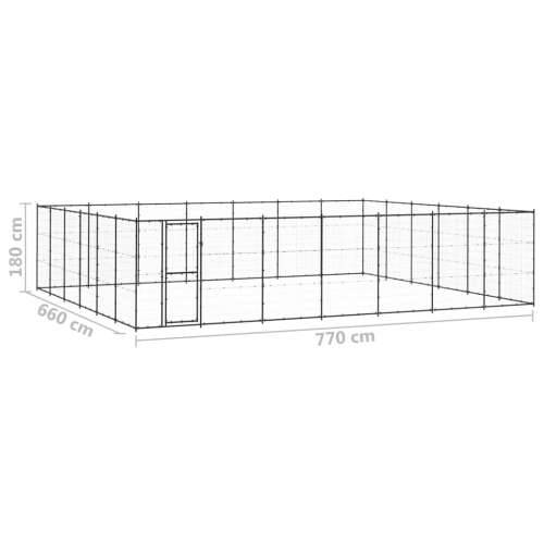 Vanjski kavez za pse čelični 50,82 m² - Crna 770 x 660 x 180 cm 1 Cijena