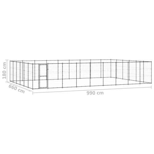 Vanjski kavez za pse čelični 65,34 m² - Crna 990 x 660 x 180 cm 1 Cijena