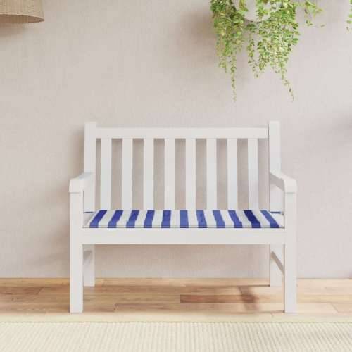 Jastuk za vrtnu klupu plavo-bijeli prugasti 120x50x4 cm tkanina - Plava i bijela 120 x 50 x 3 cm 1 Cijena