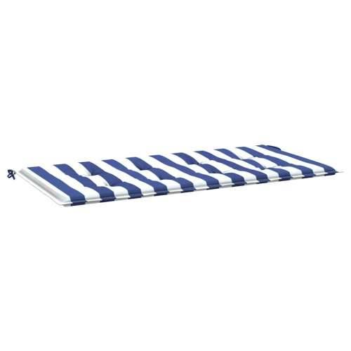 Jastuk za vrtnu klupu plavo-bijeli prugasti 120x50x4 cm tkanina - Plava i bijela 120 x 50 x 3 cm 1 Cijena