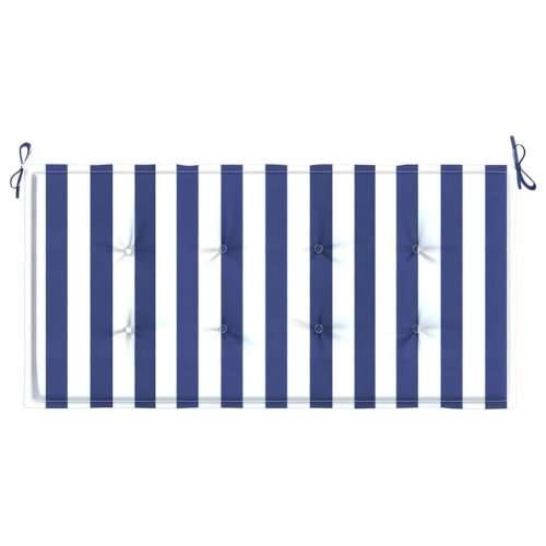 Jastuk za vrtnu klupu plavo-bijeli prugasti 120x50x4 cm tkanina - Plava i bijela 120 x 50 x 3 cm 1 Cijena