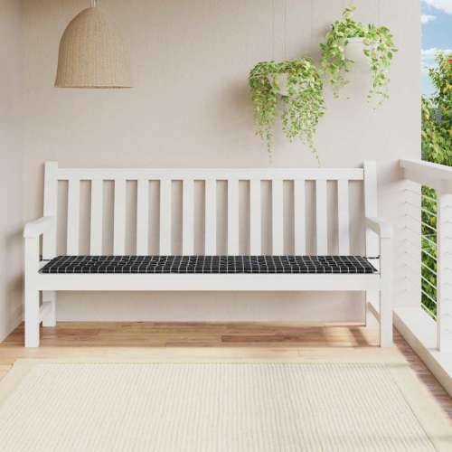 Jastuk za vrtnu klupu crni karirani 200x50x4 cm od tkanine - Crno-bijelo 200 x 50 x 3 cm 1 Cijena