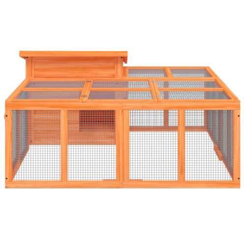 Kavez za zečeve smeđi 144 x 123 x 67,5 cm od masivne borovine - Smeđa Cijena
