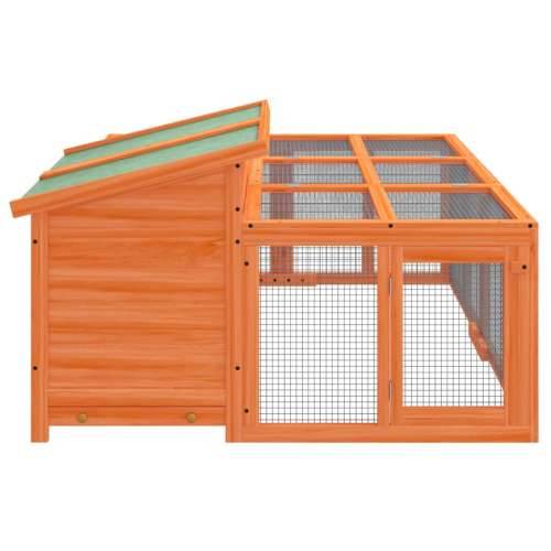 Kavez za zečeve smeđi 144 x 123 x 67,5 cm od masivne borovine - Smeđa Cijena