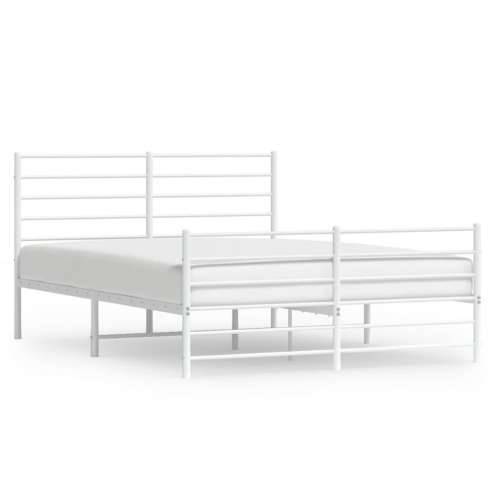 Metalni okvir kreveta uzglavlje i podnožje bijeli 120x190 cm - Bijela 120 x 190 cm s uzglavljem i podnožjem Cijena