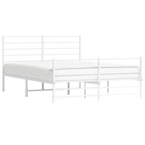 Metalni okvir kreveta uzglavlje i podnožje bijeli 120x190 cm - Bijela 120 x 190 cm s uzglavljem i podnožjem Cijena
