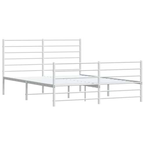 Metalni okvir kreveta uzglavlje i podnožje bijeli 120x190 cm - Bijela 120 x 190 cm s uzglavljem i podnožjem Cijena